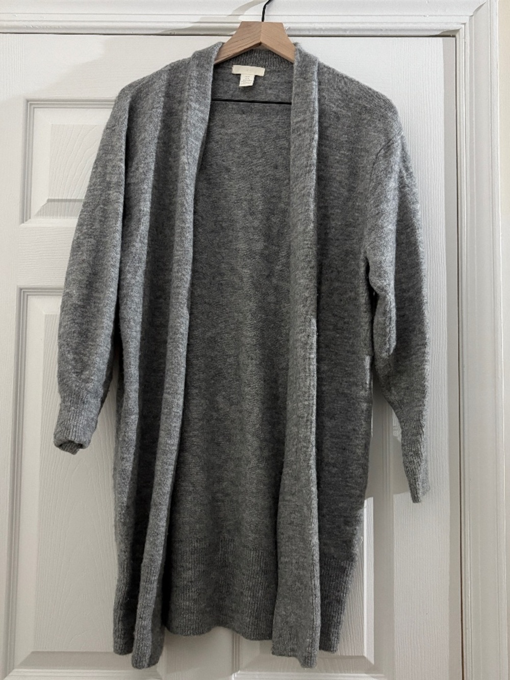 H&M Long Open-Front Gray Cardigan Sweater